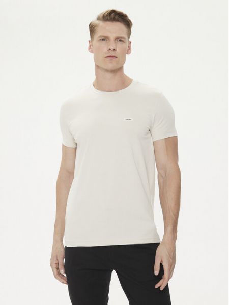 T-shirt slim Calvin Klein beige