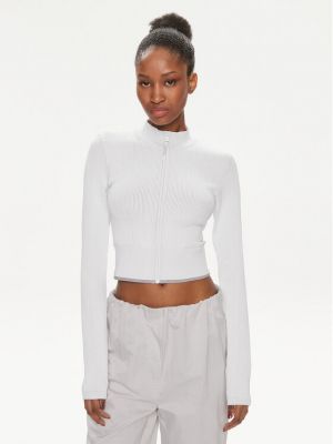 Bílá slim fit rozepínací mikina Calvin Klein Performance