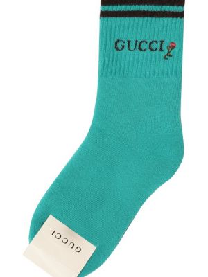 Хлопковые носки Gucci зеленые