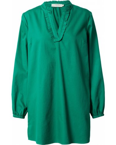 Jednofarebný bavlnený priliehavý tunika Cream - zelená