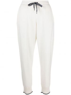 Spodnie sportowe z kaszmiru Brunello Cucinelli białe