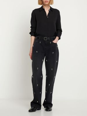 Jeans di cotone Stella Mccartney nero