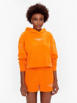 Bluza dresowa Calvin Klein Jeans pomarańczowa
