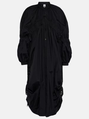 Vestido midi de algodón drapeado Noir Kei Ninomiya negro