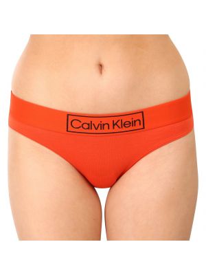 Hlačke Calvin Klein oranžna