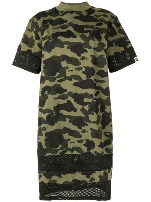 Mesh kleid mit print mit camouflage-print A Bathing Ape® grün