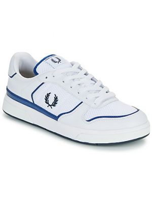 Sneakers di pelle in mesh Fred Perry bianco