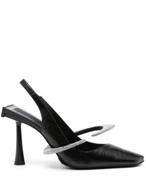 Полуотворени обувки с кристали Benedetta Bruzziches черно