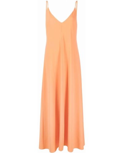 Вечерна рокля с гол гръб с v-образно деколте Patrizia Pepe оранжево