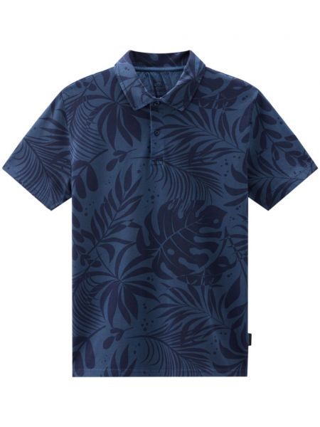 Поло тениска в тропически десен Woolrich синьо