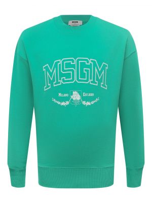 Хлопковый свитшот Msgm зеленый