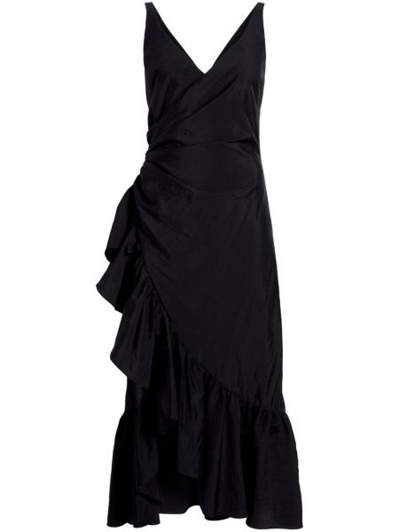 Drapiruotas vakarinė suknelė Cinq A Sept juoda