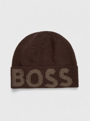 Dzianinowa czapka Boss zielona