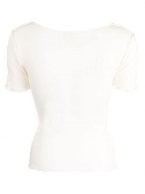 T-shirt brodé en coton Baserange blanc