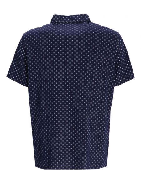 Chemise en coton à motif géométrique Armani Exchange bleu