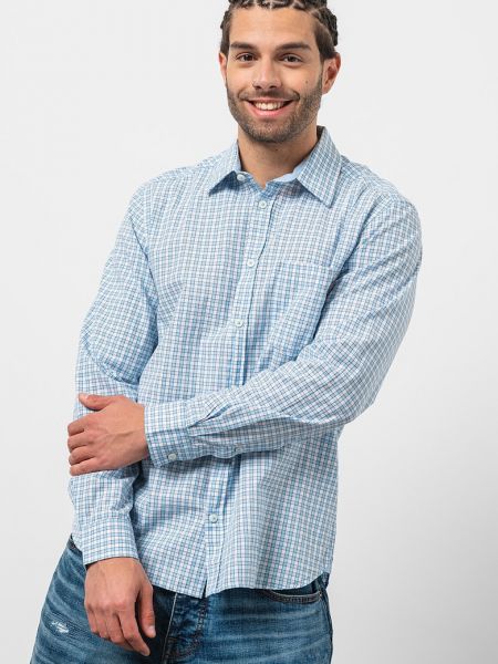 Клетчатая рубашка с карманами S.oliver синяя