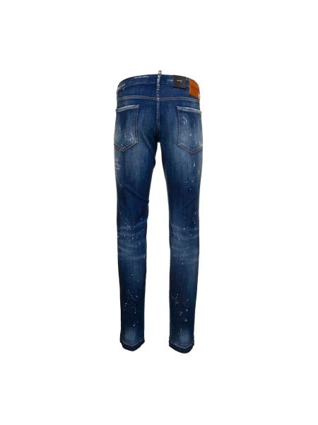 Jeansy skinny slim fit Dsquared2 niebieskie