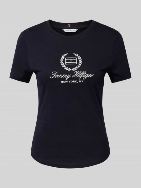 Koszulka slim fit bawełniana Tommy Hilfiger niebieska