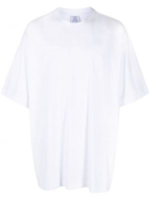 Тениска бродирана от джърси Vetements бяло