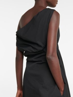 Βαμβακερή μάξι φόρεμα The Row μαύρο