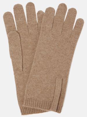 Kašmírové rukavice Brunello Cucinelli béžové