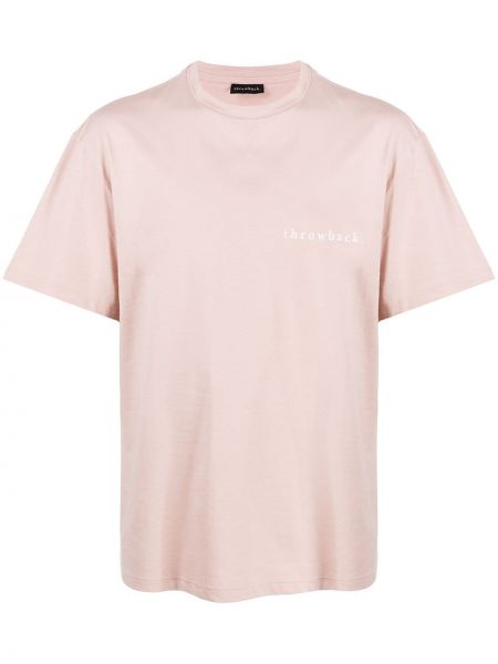Camiseta con estampado Throwback. rosa