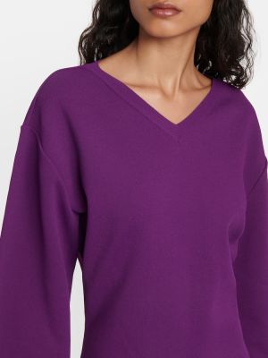 Sweter z dżerseju oversize Stella Mccartney fioletowy