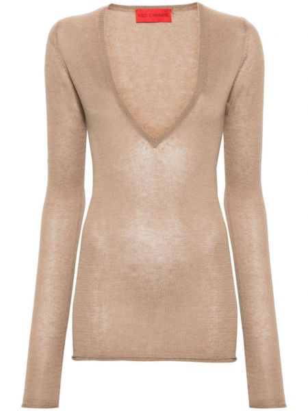 Kaschmir langer pullover mit v-ausschnitt Wild Cashmere