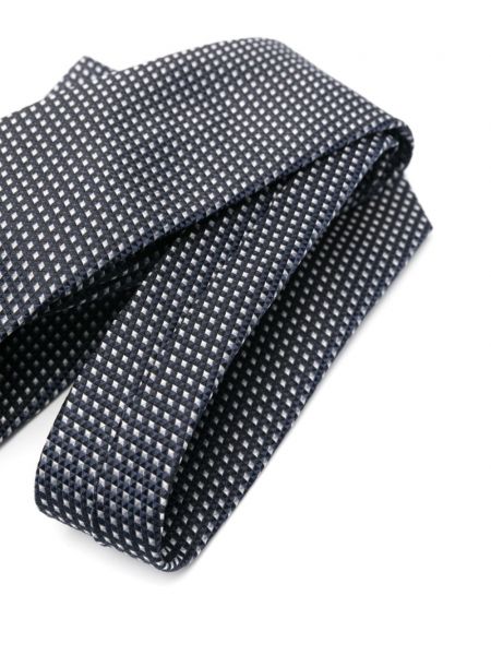 Cravate à imprimé à motif géométrique Boss bleu