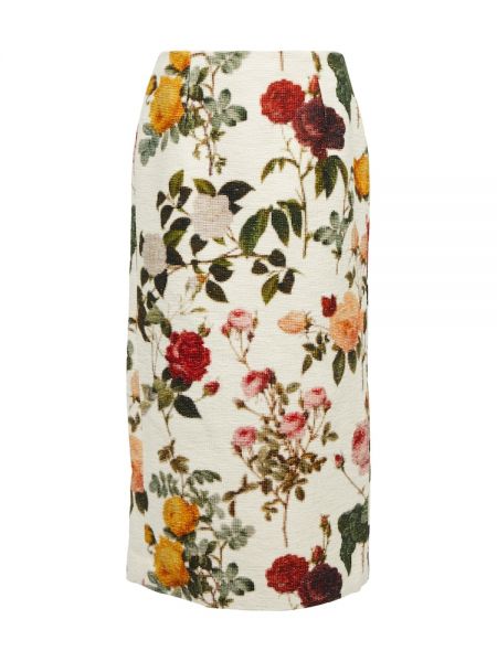Pamučna midi suknja s cvjetnim printom Oscar De La Renta
