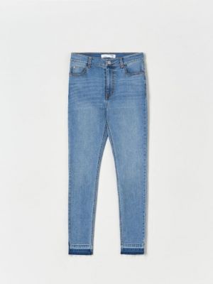 Skinny džíny s vysokým pasem Sinsay modré