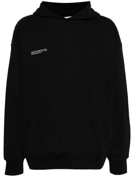 Kokvilnas kapučdžemperis ar apdruku Pangaia melns