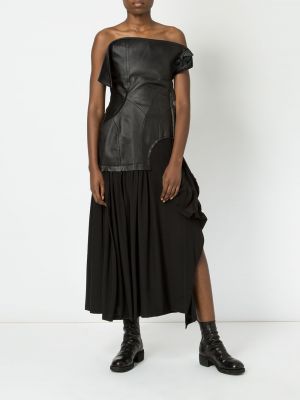 Hedvábné koktejlové šaty Yohji Yamamoto černé