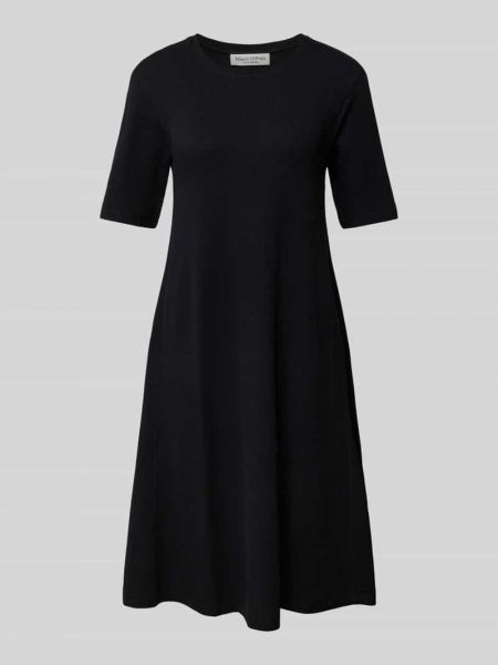 Sukienka midi w jednolitym kolorze Marc O'polo czarna