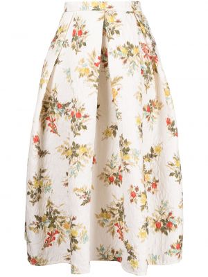 Spódnica plisowana w kwiaty Erdem, biały