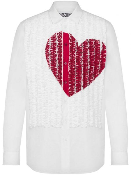 Košile s potiskem s volány se srdcovým vzorem Moschino