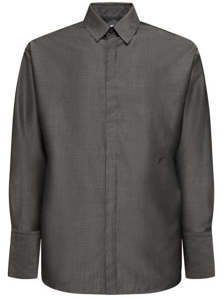 Camicia di seta Ferragamo grigio