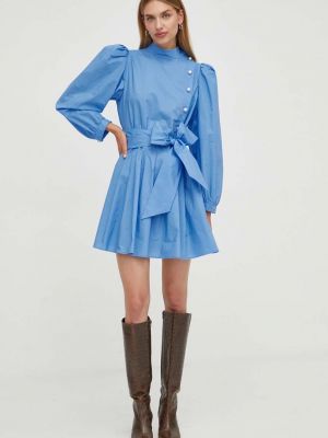 Pamučna mini haljina oversized Custommade plava