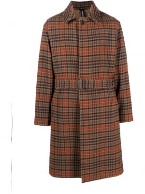 Manteau en laine à carreaux Mackintosh marron