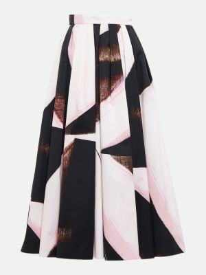 Βαμβακερή midi φούστα με σχέδιο Alexander Mcqueen μαύρο