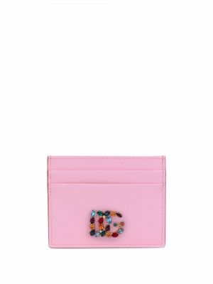 Kožená peňaženka Dolce & Gabbana ružová