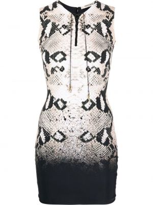 Sukienka koktajlowa dopasowana z nadrukiem w panterkę Roberto Cavalli