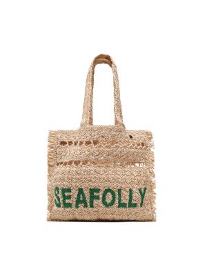 Pletena nakupovalna torba Seafolly bež