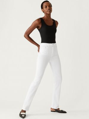 Straight fit džíny Marks & Spencer bílé