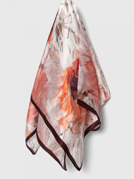 Svilena marama s printom Answear Lab ružičasta