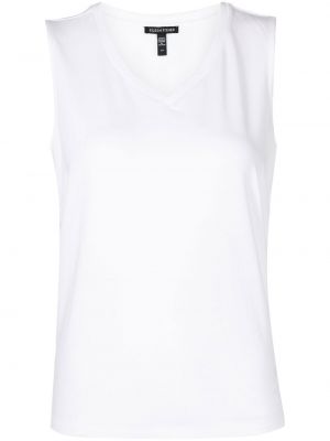 Tank top ermeløs med v-hals Eileen Fisher hvit