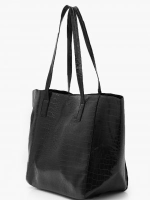 Кожаная сумка из искусственной кожи Boohoo черная