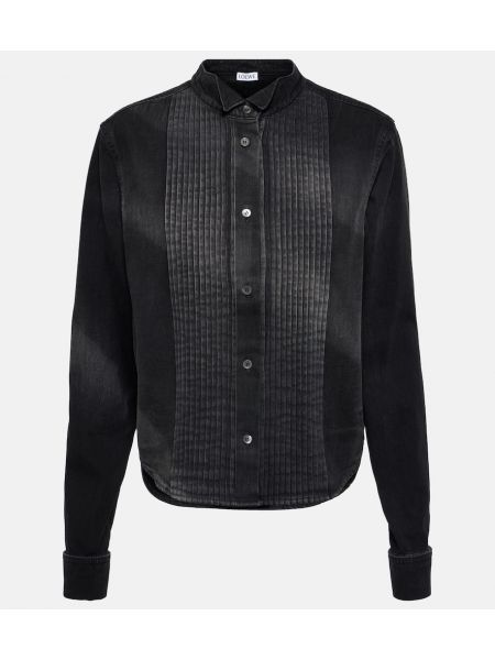 Πλισέ πουκάμισο τζιν Loewe μαύρο