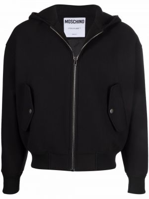 Blixtlås hoodie Moschino svart