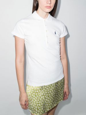 Gepunktete t-shirt mit stickerei mit print Polo Ralph Lauren weiß